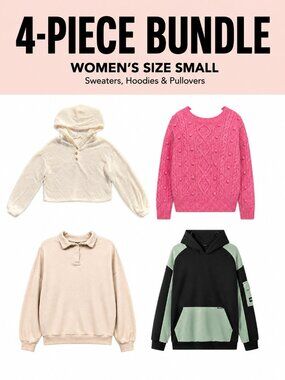 4 Women’s Sweaters, Hoodies & Pullovers Bundle, S